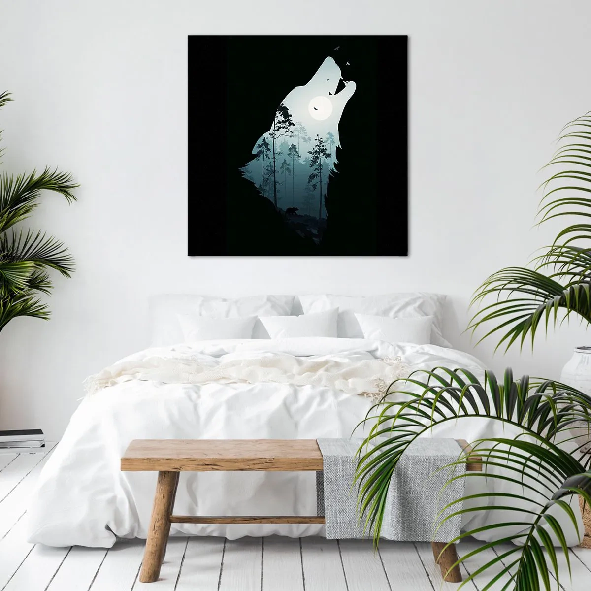 Lærredstryk - Billede på lærred - Skovnattens stemme - 40x40 cm