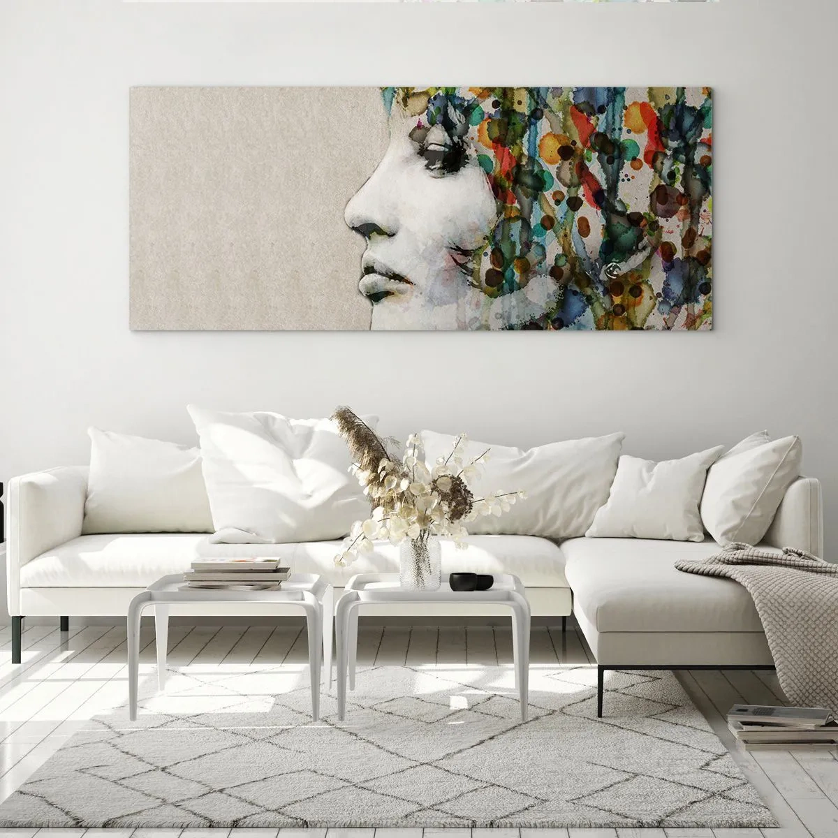 Billede på glas - Hun kom ud af den grå - 120x50 cm