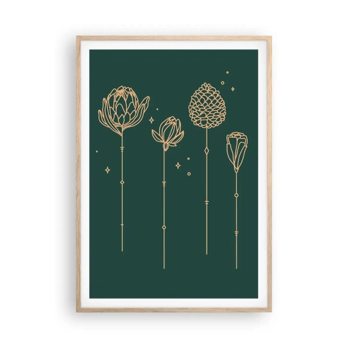 Plakat i ramme af lyst egetræ - Familien ZIÓŁkowski - 70x100 cm