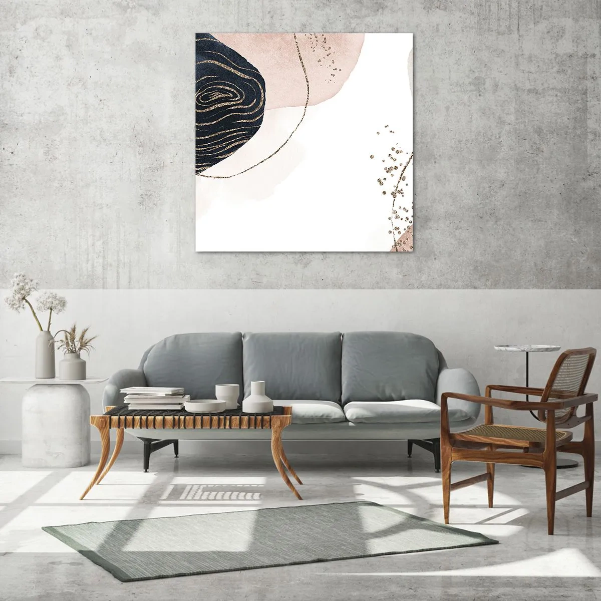 Billede på glas - Alt flyder - 70x70 cm