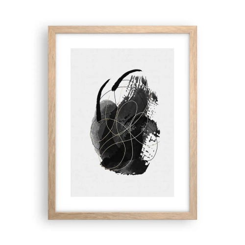 Plakat i ramme af lyst egetræ - Kom frem fra det sorte - 30x40 cm