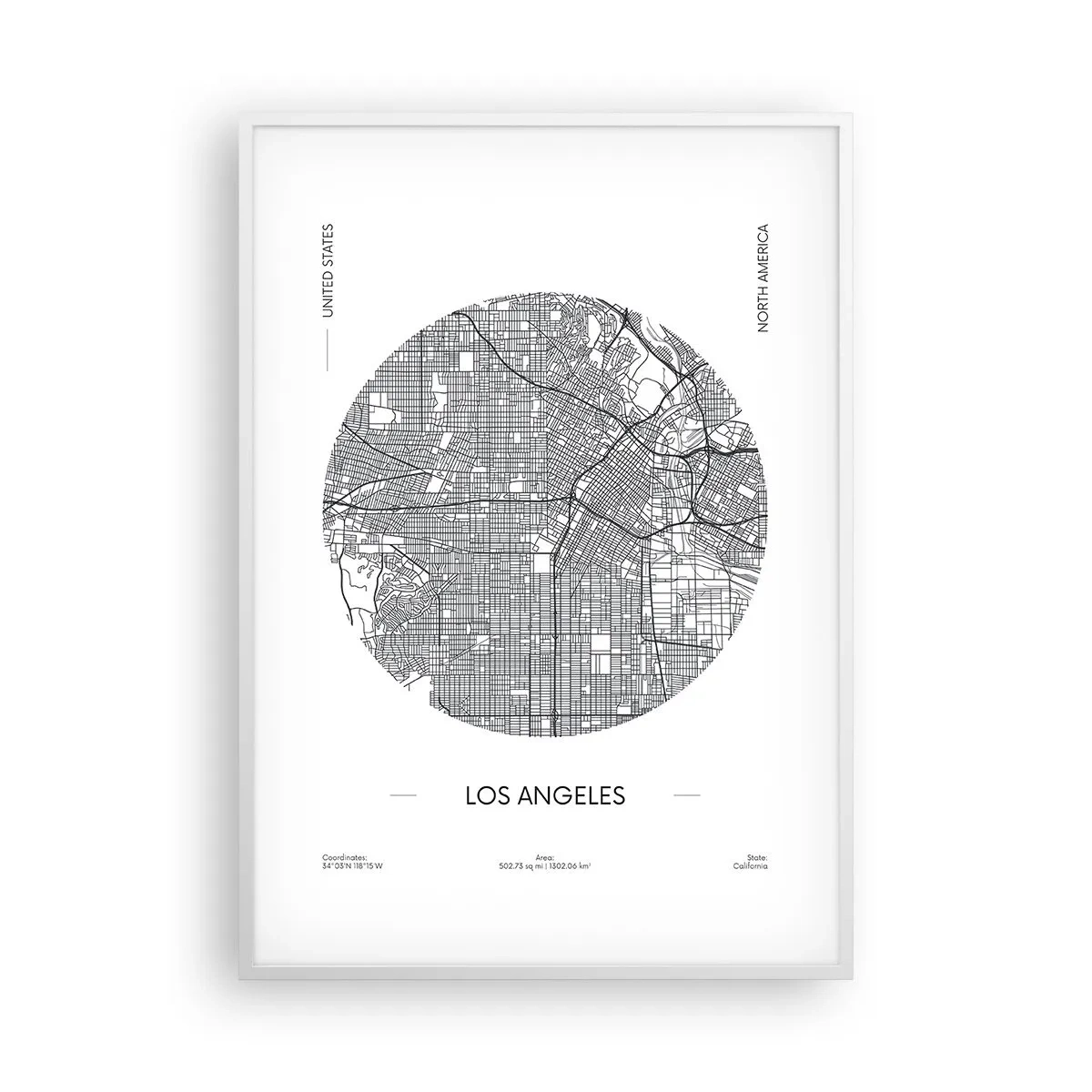 Plakat i hvid ramme - Los Angeles' anatomi - 70x100 cm