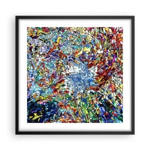 Plakat i sort ramme - Dråbe af farvet glas - 50x50 cm