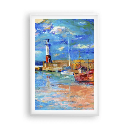 Plakat i hvid ramme - Eftermiddag i regnbuebugten - 61x91 cm