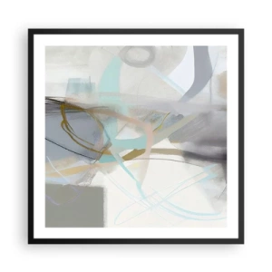 Plakat i sort ramme - Tågeagtig abstraktion - 60x60 cm