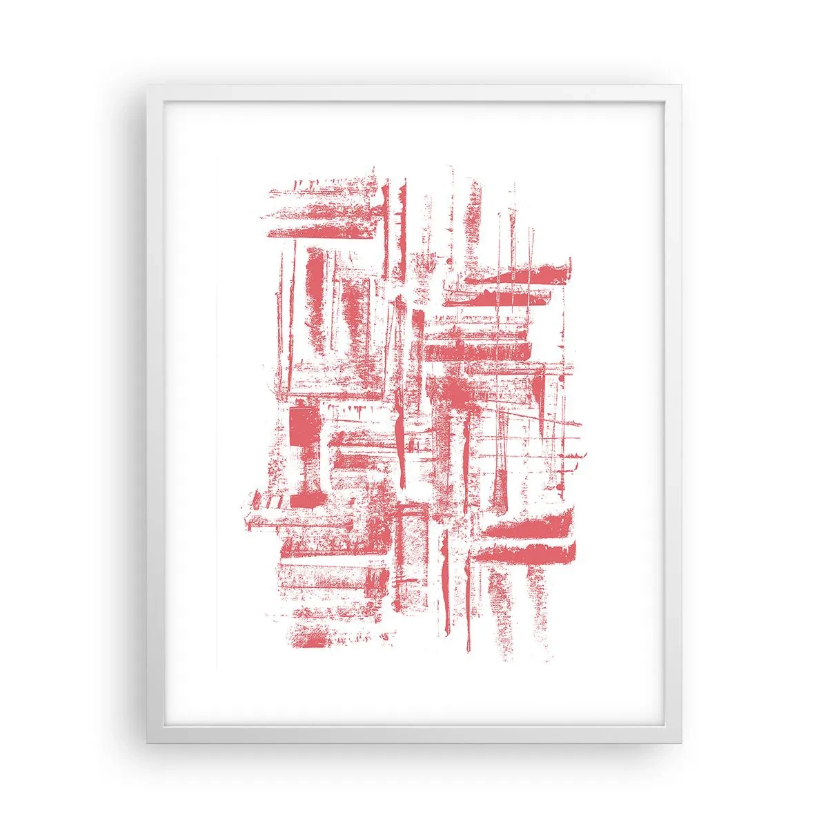 Plakat i hvid ramme - Rød by - 40x50 cm