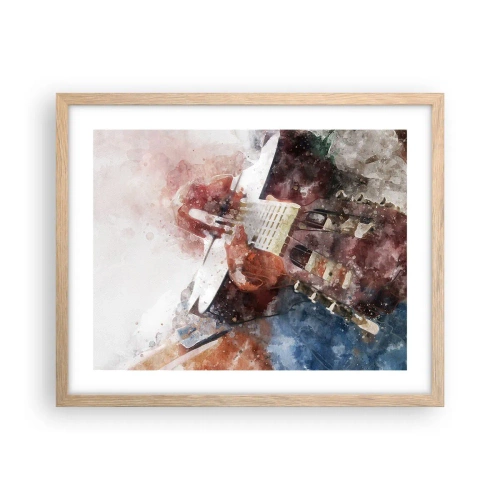 Plakat i ramme af lyst egetræ - Og hvad synes du? - 50x40 cm