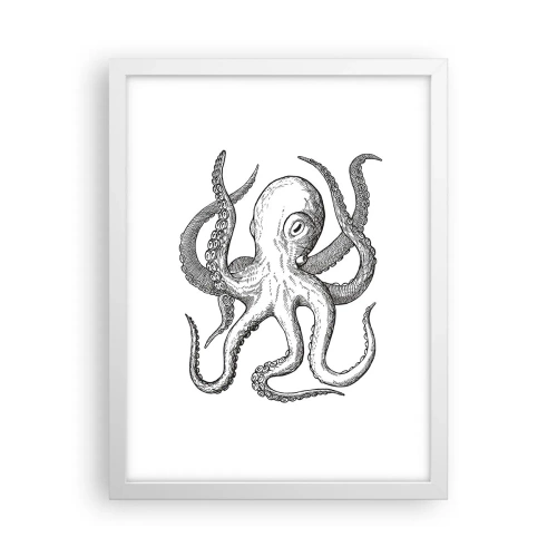 Plakat i hvid ramme - Dans med bølger - 30x40 cm