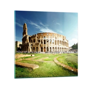 Billede på glas - Du kan stadig høre våbenklirren - 40x40 cm