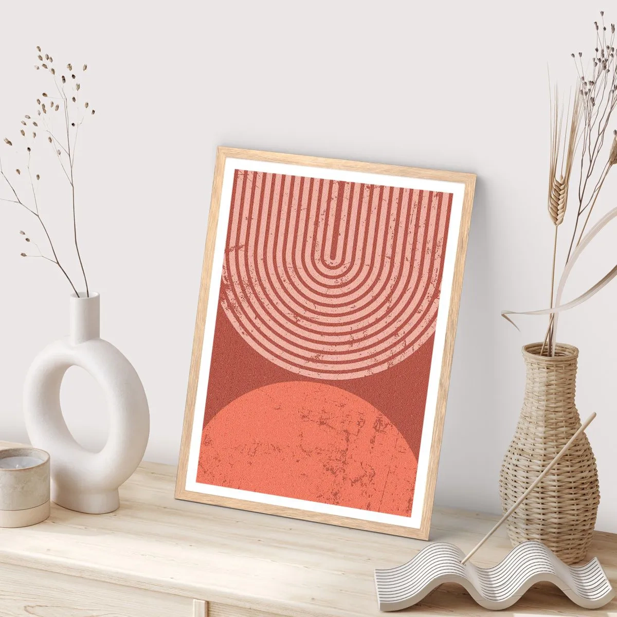 Plakat i ramme af lyst egetræ - Tæt forhold - 40x50 cm