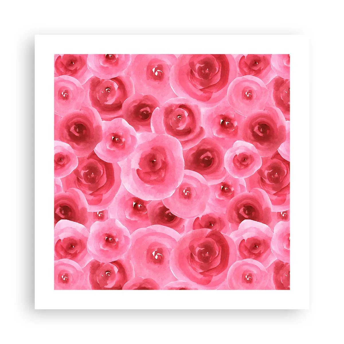 Plakat - Roser under og over - 50x50 cm