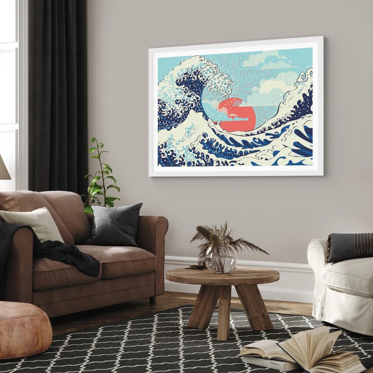 Plakat i hvid ramme - Fra japanske inspirationer - 70x50 cm