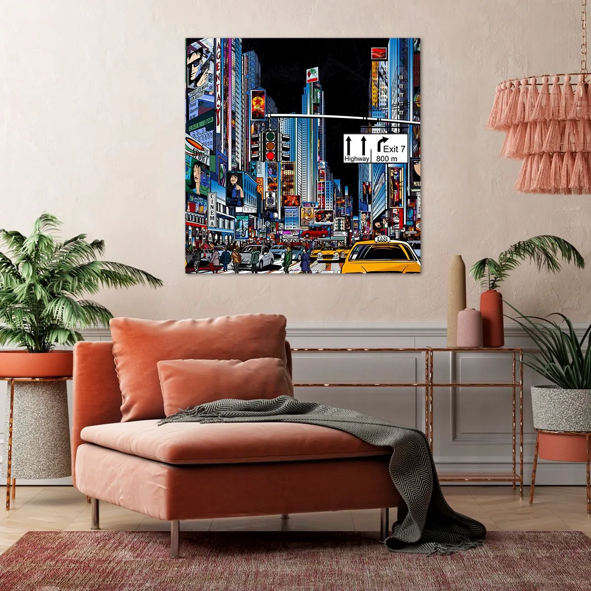 Lærredstryk - Billede på lærred - En komisk stor aften - 70x70 cm