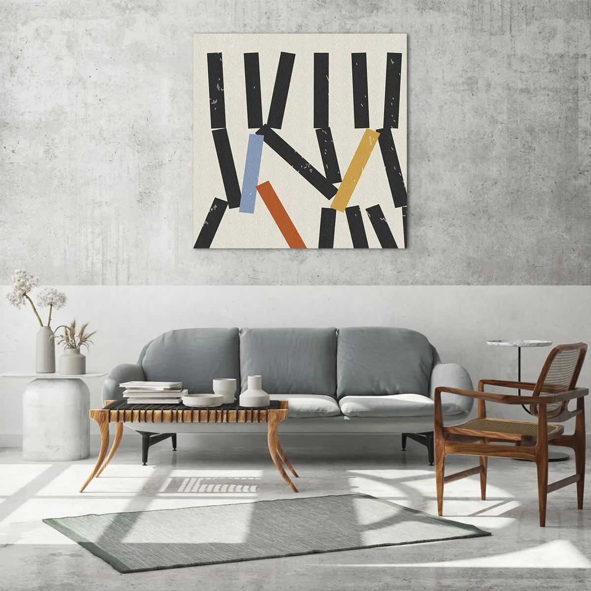 Billede på glas - Dominoer - komposition - 60x60 cm