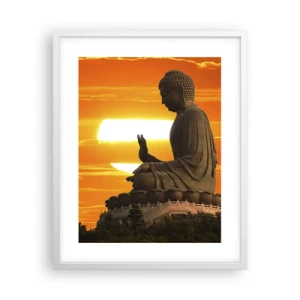 Plakat i hvid ramme - Uden frygt for verden - 40x50 cm