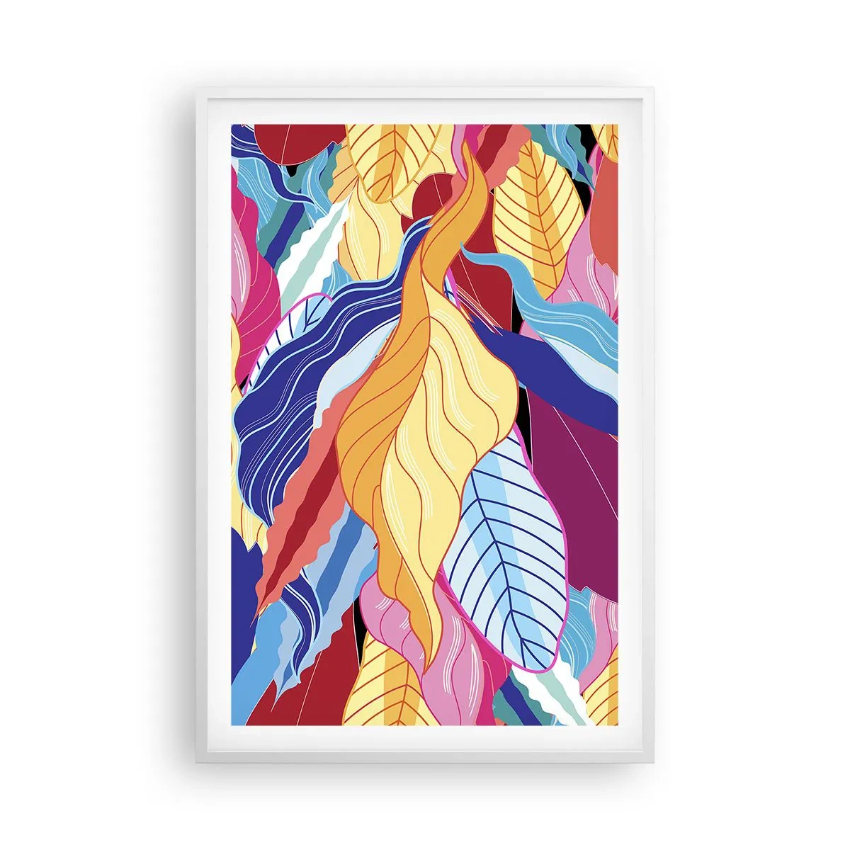 Plakat i hvid ramme - Et farverigt rod - 61x91 cm