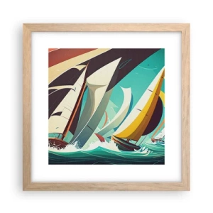 Plakat i ramme af lyst egetræ - Tæt på og personligt med elementerne - 30x30 cm