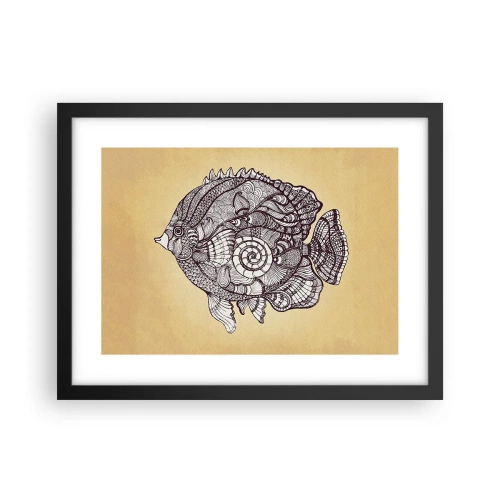 Plakat i sort ramme - Fra et hav af ornamenter - 40x30 cm