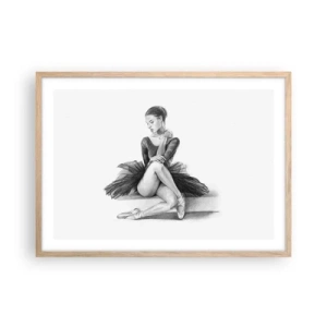 Plakat i ramme af lyst egetræ - Fortryllet af dans - 70x50 cm