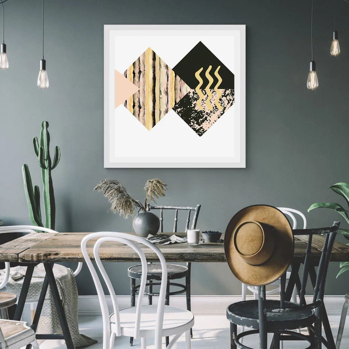 Plakat i hvid ramme - Ikke så simpelt - 50x50 cm