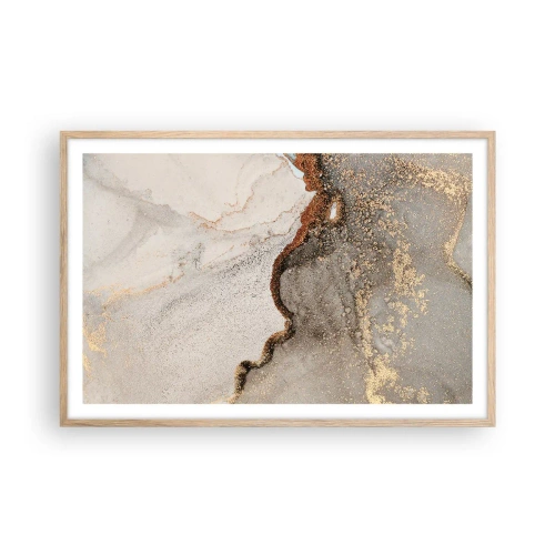 Plakat i ramme af lyst egetræ - På farvegrænsen - 91x61 cm