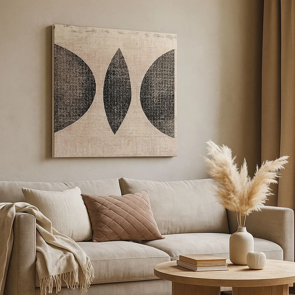 Lærredstryk - Billede på lærred - Etnisk abstraktion - 30x30 cm