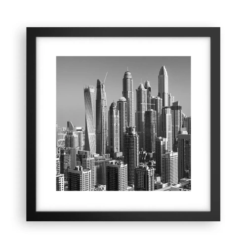 Plakat i sort ramme - Byen over ørkenen - 30x30 cm