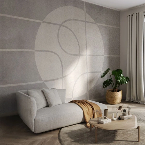 Fototapet Premium Canvas - Cirkulær og lige frem - Lyse, Minimalistisk, Hjul - 500x350 cm