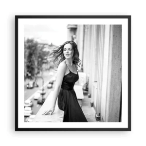 Plakat i sort ramme - Bestemt en pariser - 60x60 cm