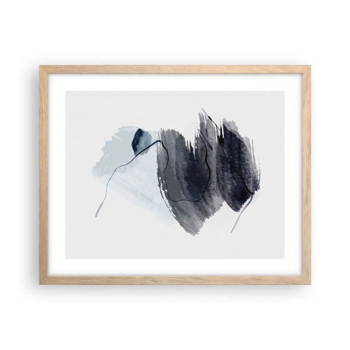 Plakat i ramme af lyst egetræ - Intensitet og bevægelse - 50x40 cm