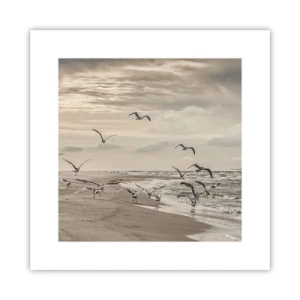 Plakat - Havet brummer, fuglene synger - 30x30 cm