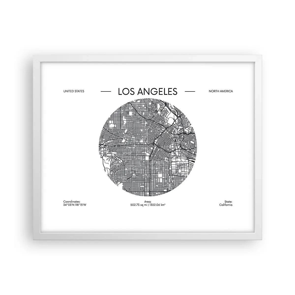 Plakat i hvid ramme - Los Angeles' anatomi - 50x40 cm