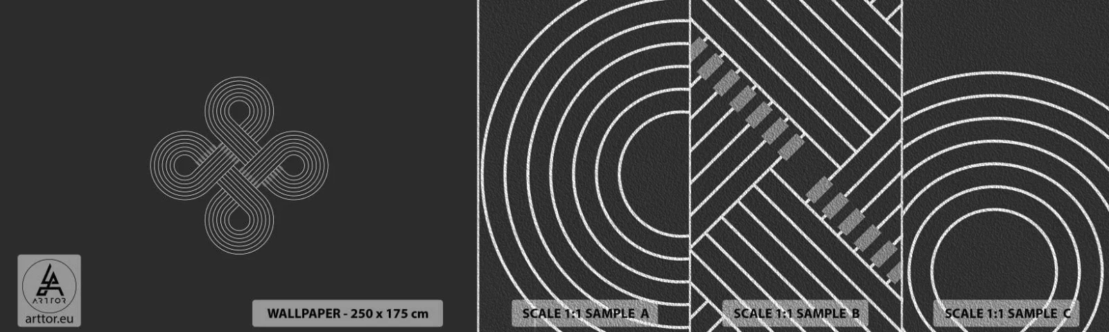 Prøve Fototapet Premium Sand - I den keltiske ånd - Abstraktion, Stykke, Minimalisme - 100x30 cm