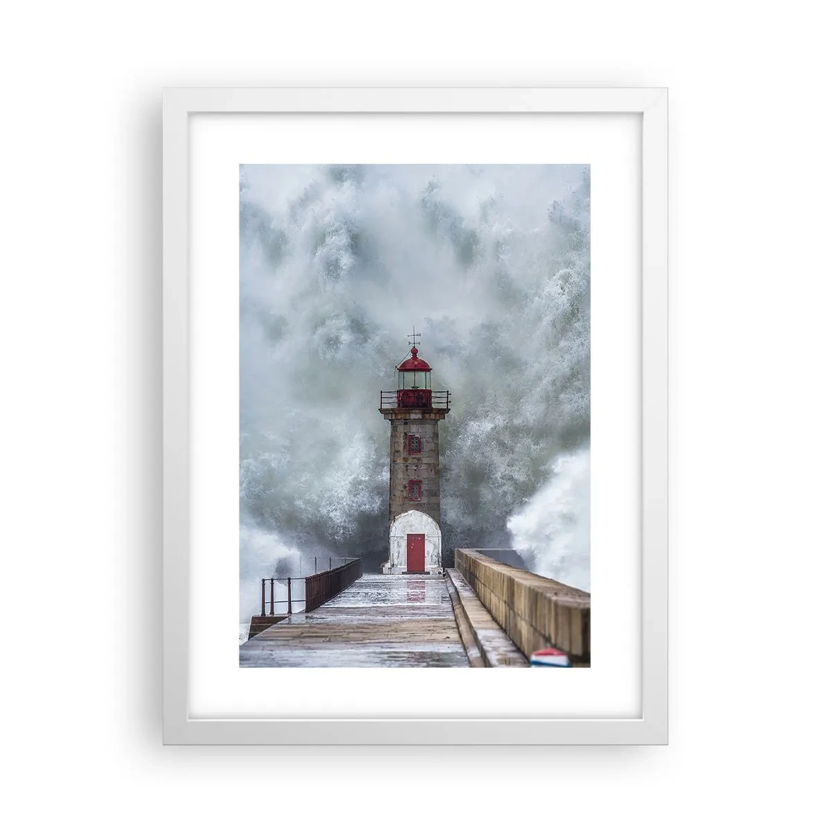 Plakat i hvid ramme - Vandets brusen, vindens susen, lyden af vinden - 30x40 cm