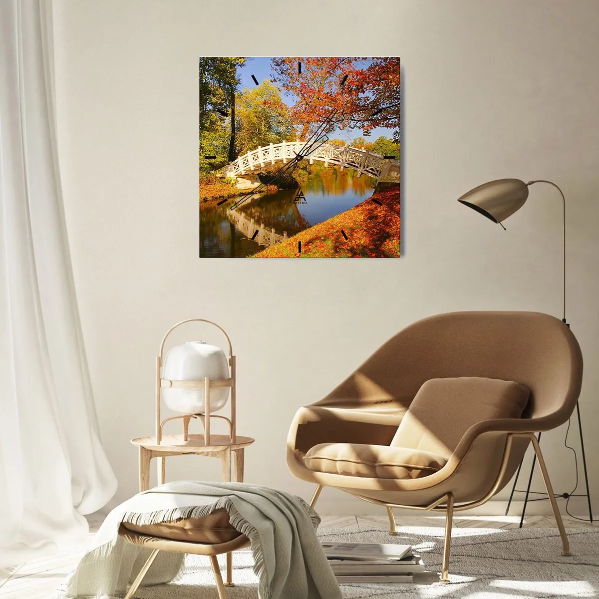 Vægur, Uret - På den hvide bro af suk - 40x40 cm