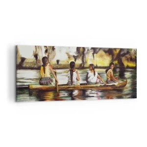 Lærredstryk - Billede på lærred - I et polynesisk paradis - 100x40 cm