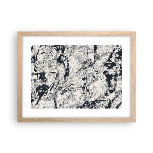 Plakat i ramme af lyst egetræ - Modsætningernes gennemtrængning - 40x30 cm