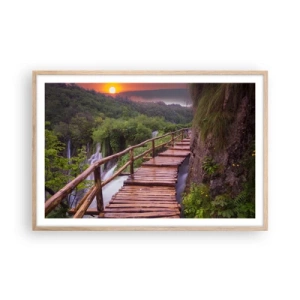 Plakat i ramme af lyst egetræ - En utrolig skønhed - 91x61 cm