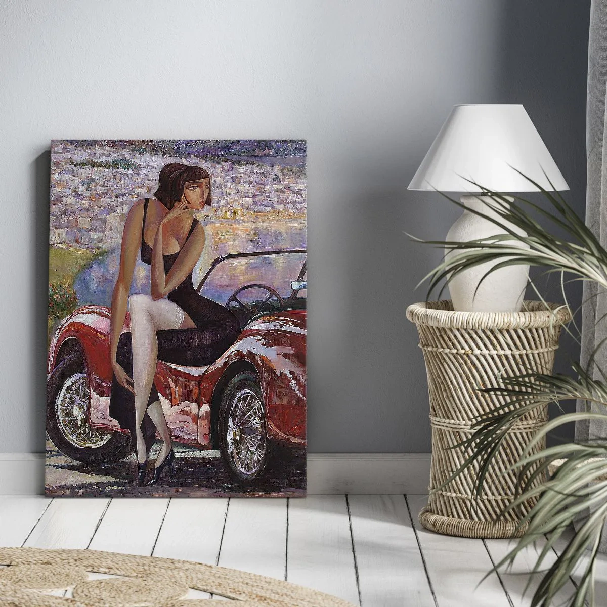 Lærredstryk - Billede på lærred - Sommer? Kun på Riviera - 50x70 cm