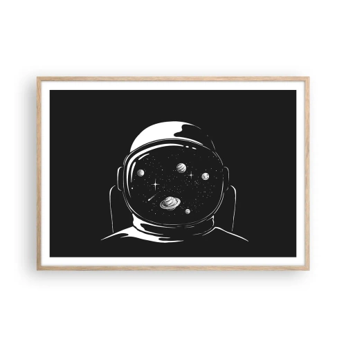 Plakat i ramme af lyst egetræ - Flot udsigt - 100x70 cm