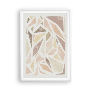 Plakat i hvid ramme - Komposition af farvet glas - 70x100 cm