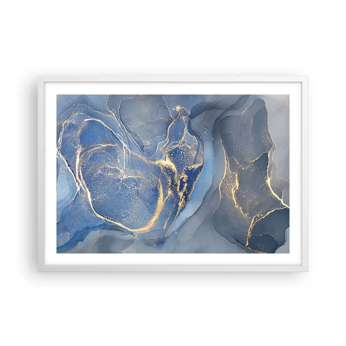 Plakat i hvid ramme - Guldstøv - 70x50 cm