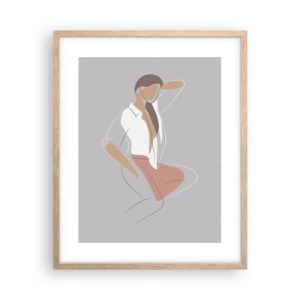 Plakat i ramme af lyst egetræ - Omrids af nåde - 40x50 cm