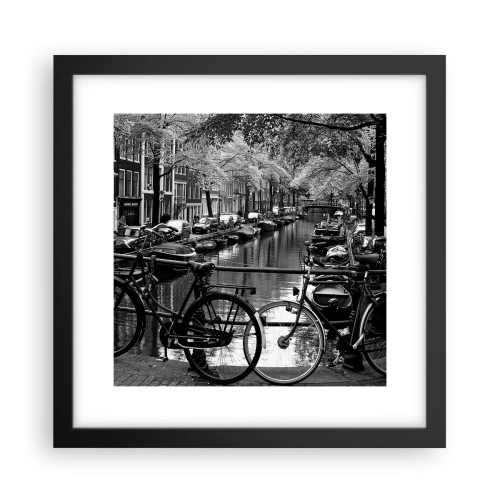 Plakat i sort ramme - En meget hollandsk udsigt - 30x30 cm