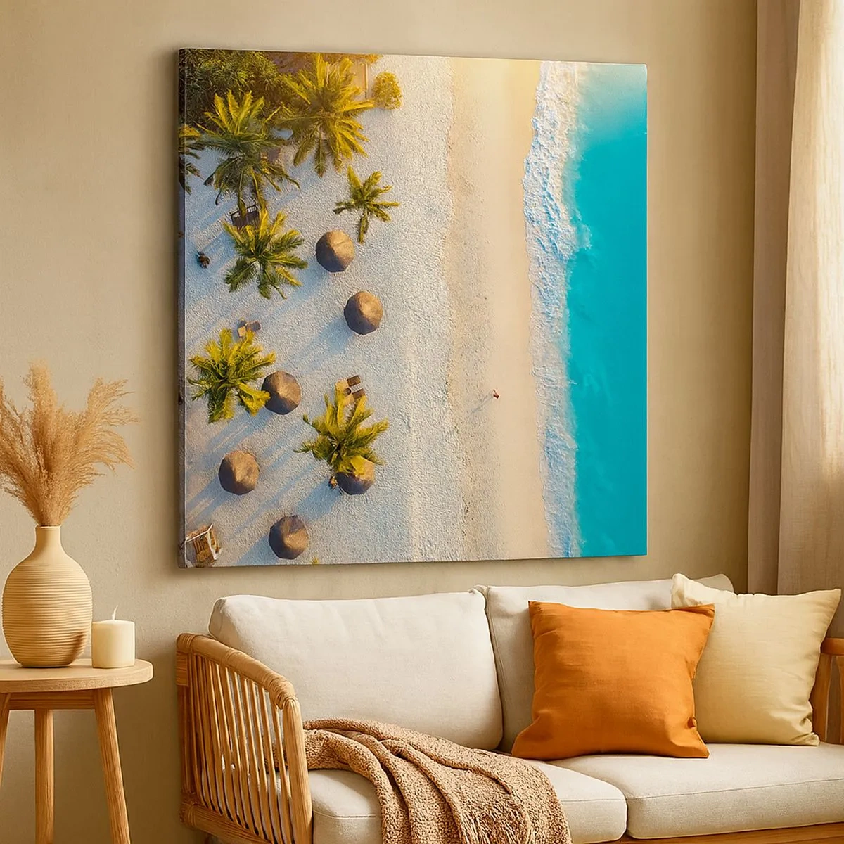 Lærredstryk - Billede på lærred - Velkommen til paradis - 30x30 cm