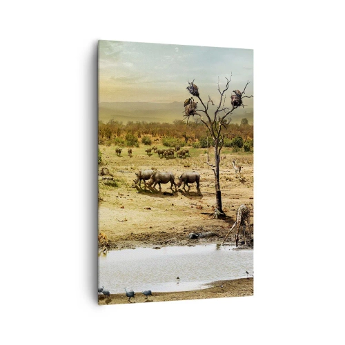 Lærredstryk - Billede på lærred - "Og ud af Eden flød en flod...". - 80x120 cm