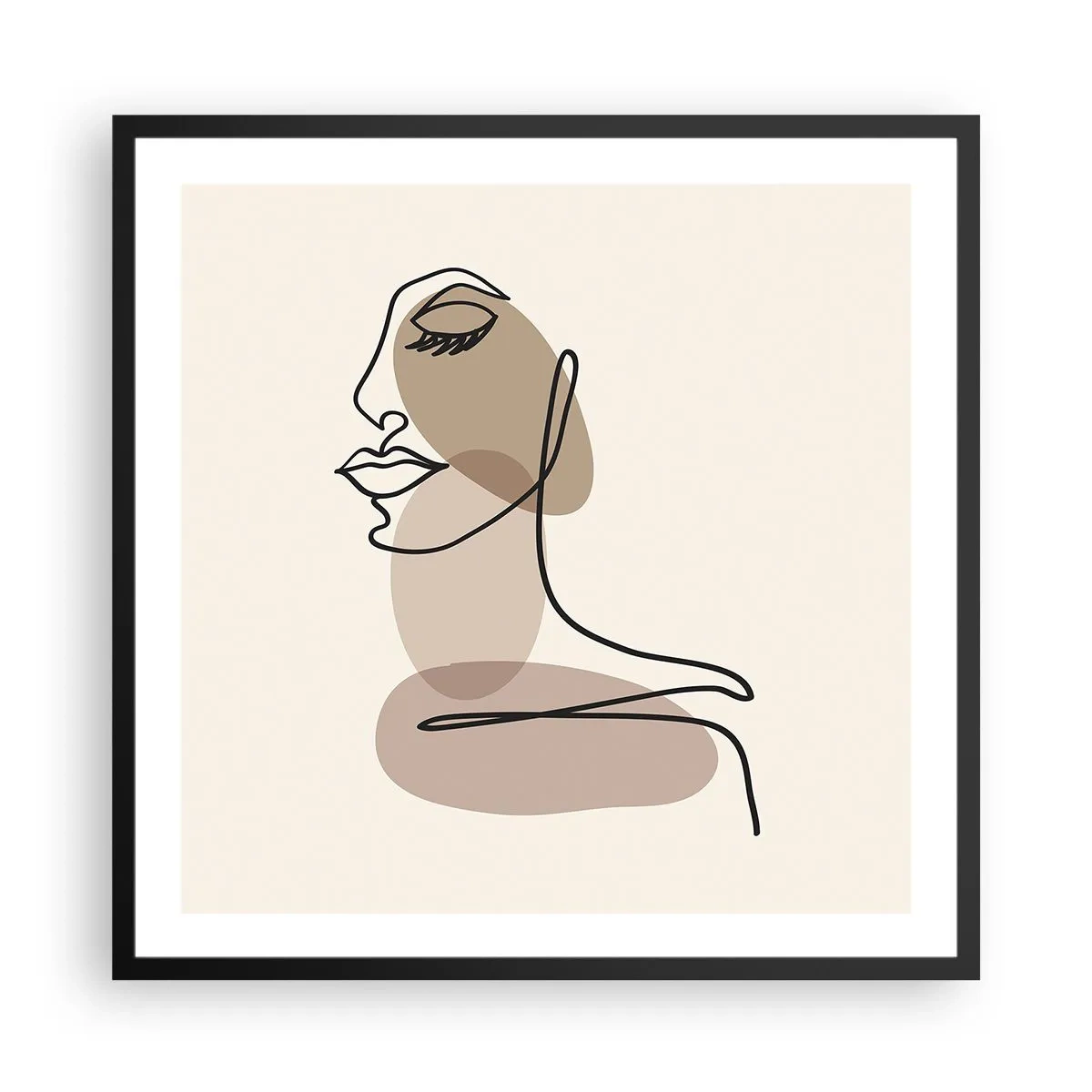 Plakat i sort ramme - En vis linje af skønhed - 60x60 cm
