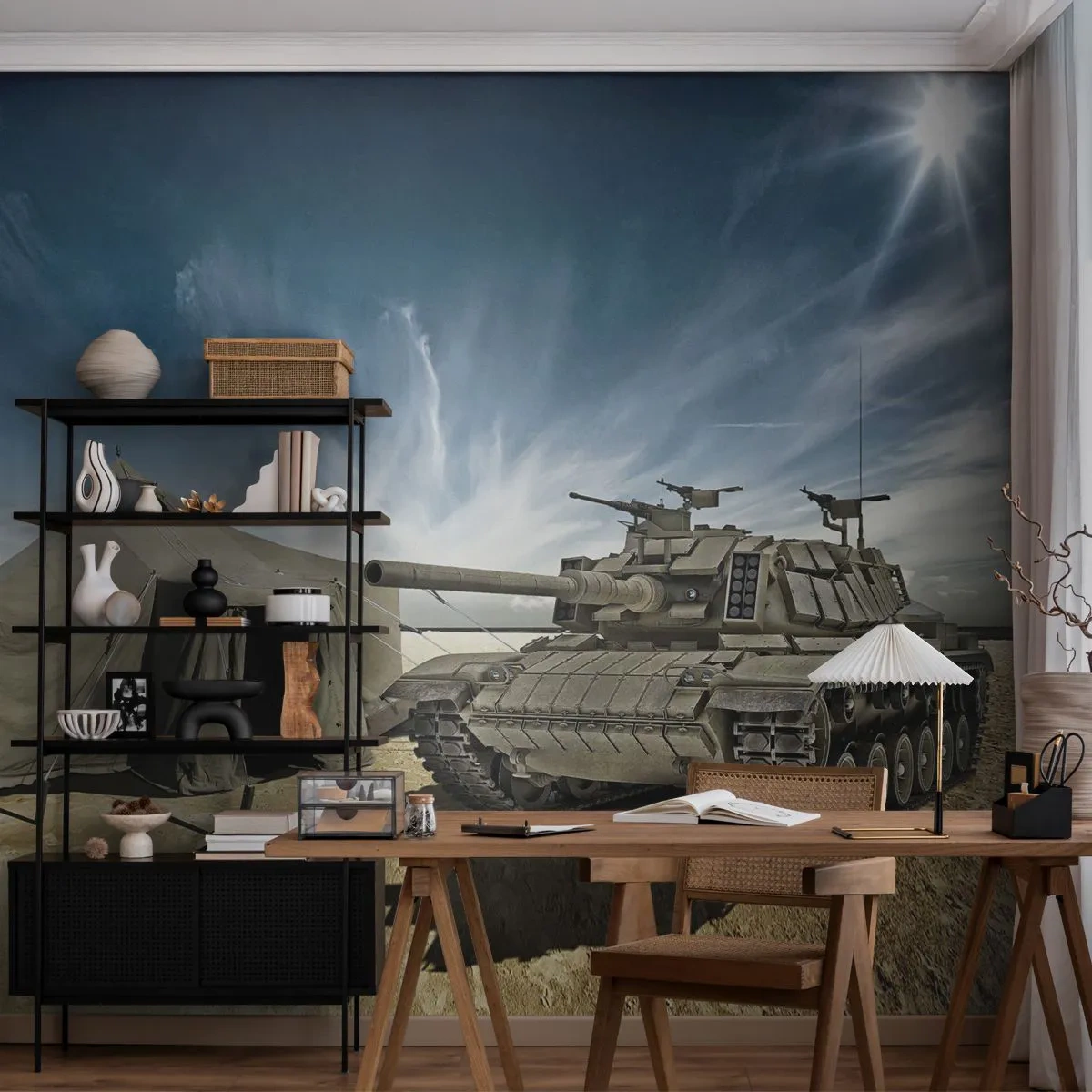 Fototapet Premium Canvas - En militær drøm - Militær, hær, Tank - 500x350 cm