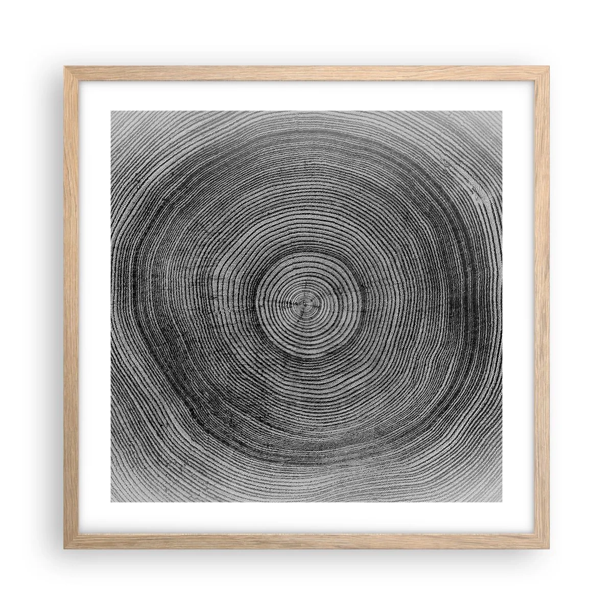 Plakat i ramme af lyst egetræ - Et tegn på tiden - 50x50 cm