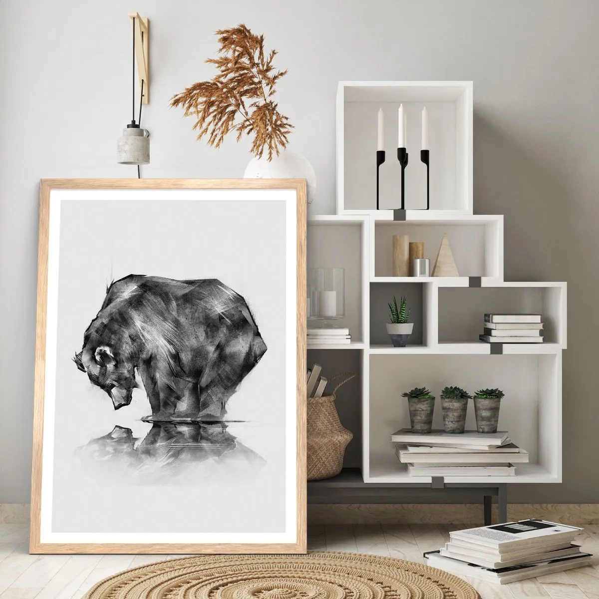 Plakat i ramme af lyst egetræ - Dejligt at se nogen tæt på - 50x70 cm